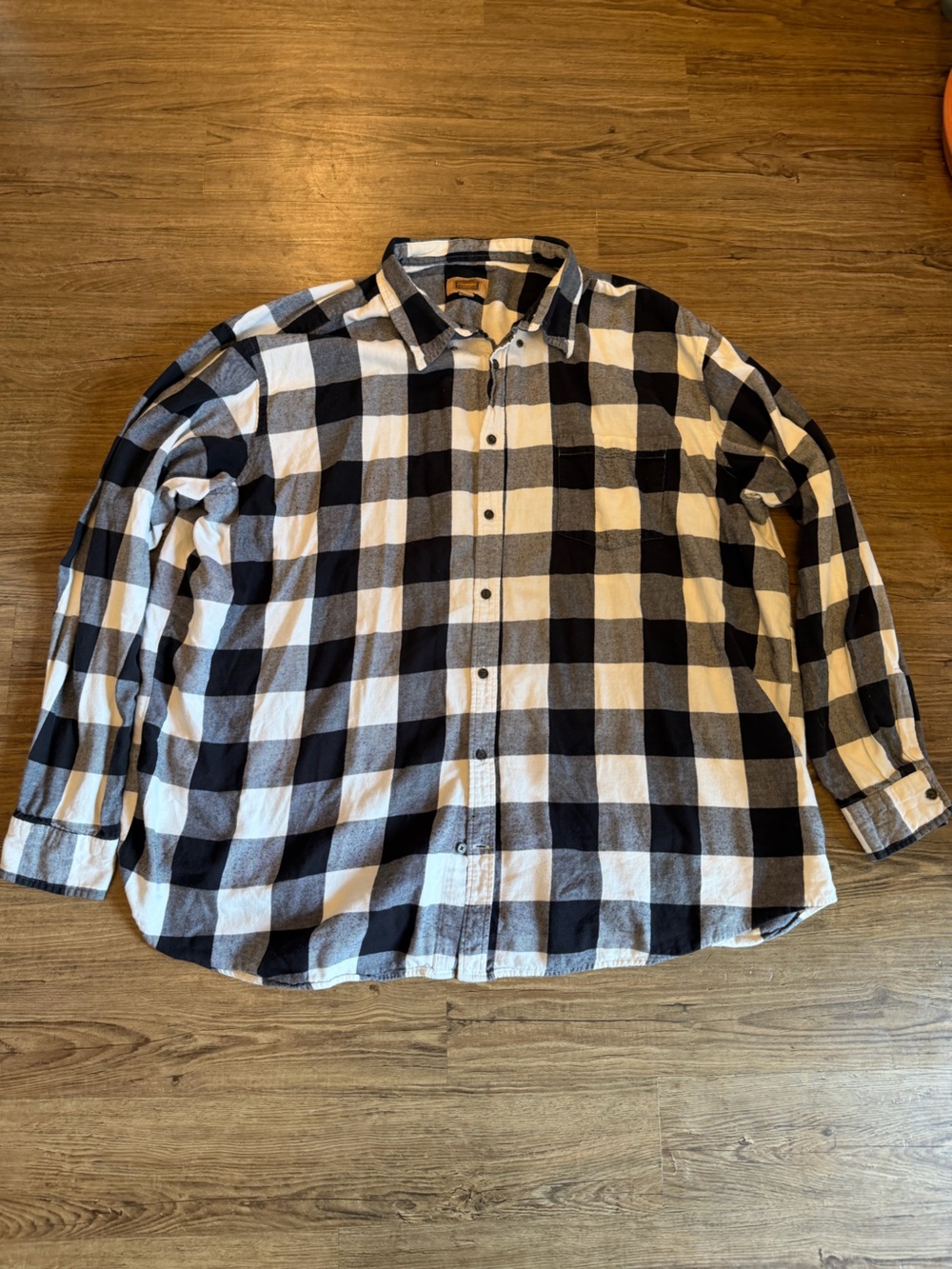 The Foundry Supply Co. Black and White Buffalo Plaid Button-Down Shirt